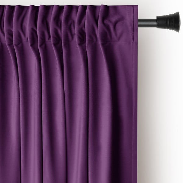 Fialový zamatový dimout záves 140x270 cm Pleat – Restilo
