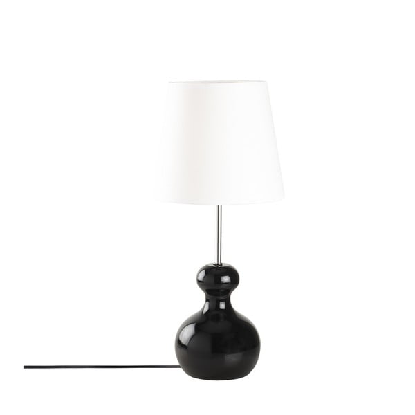 Drevená stolová lampa v čiernej farbe Opviq lights Mallina