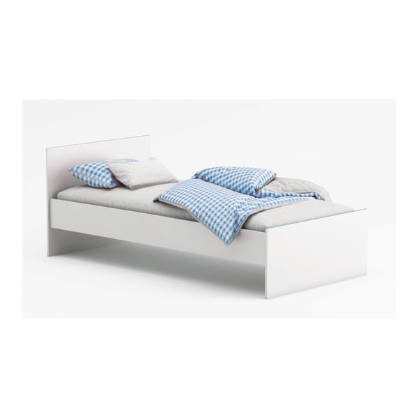 Biela posteľ s vymeniteľnými farebnými panelmi Demeyere Switch, 90 x 190 cm
