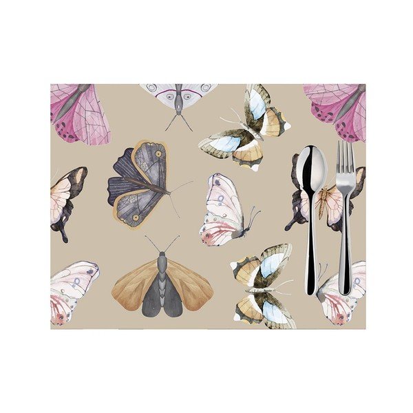 Súprava 2 béžových prestieraní Mike & Co. NEW YORK Butterflies, 33 x 45 cm
