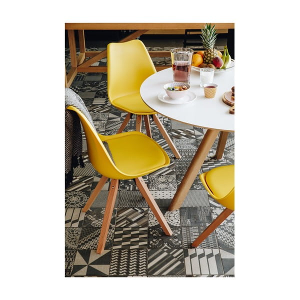 Súprava 2 žltých stoličiek s podnožím z bukového dreva Bonami Essentials Gina-image-2
