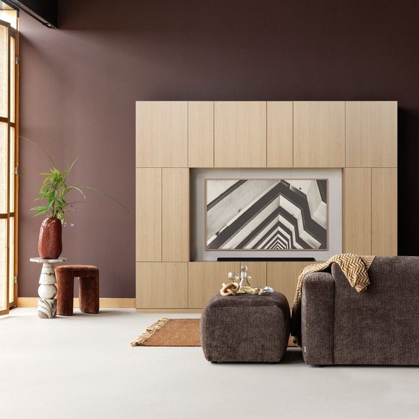 Modulárny TV stolík v prírodnej farbe 160x215 cm Build – WOOOD-image-1