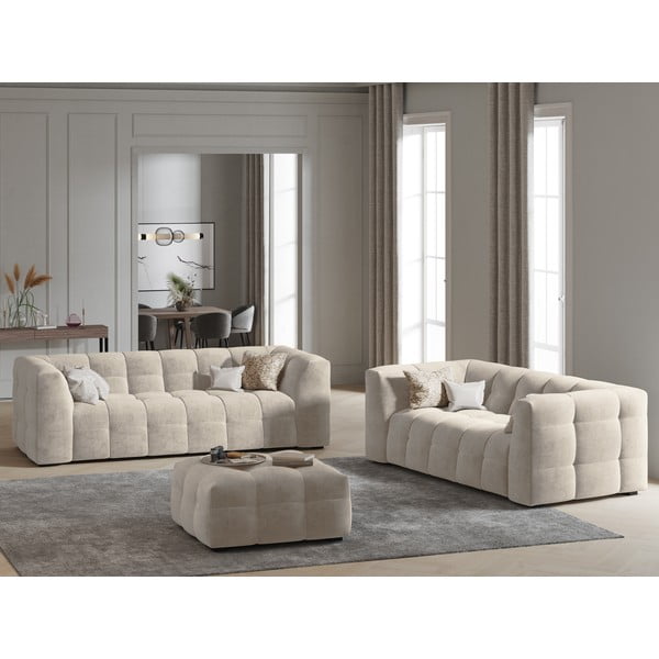 Béžová zamatová pohovka Windsor & Co Sofas Vesta, 208 cm-image-1