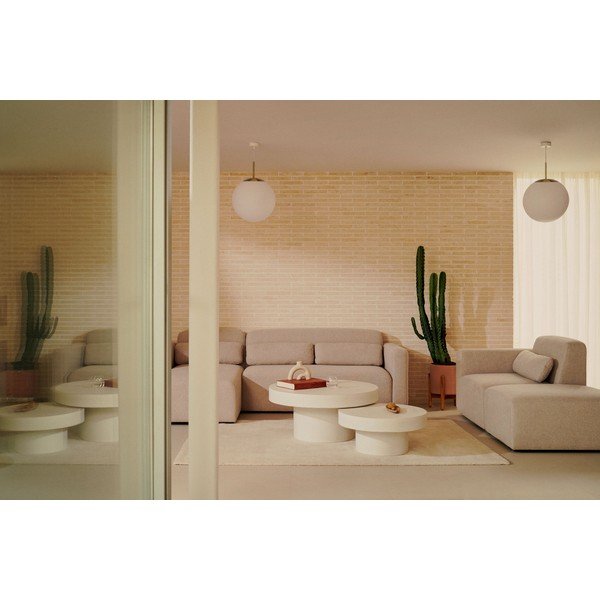 Betónový okrúhly záhradný odkladací stolík ø 90 cm Aiguablava – Kave Home-image-3