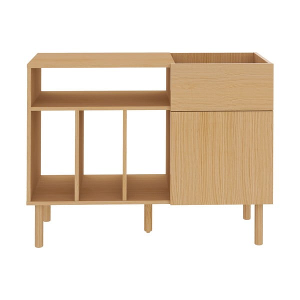 Nízka komoda na gramofónové dosky v dekore duba 100x80 cm Viny - TemaHome