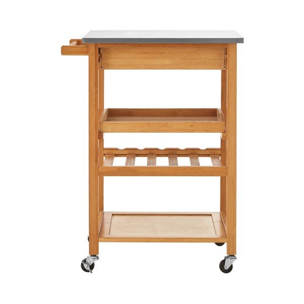Bambusový servírovací stolík na kolieskach 41x58 cm Harlow – Premier Housewares-image-3
