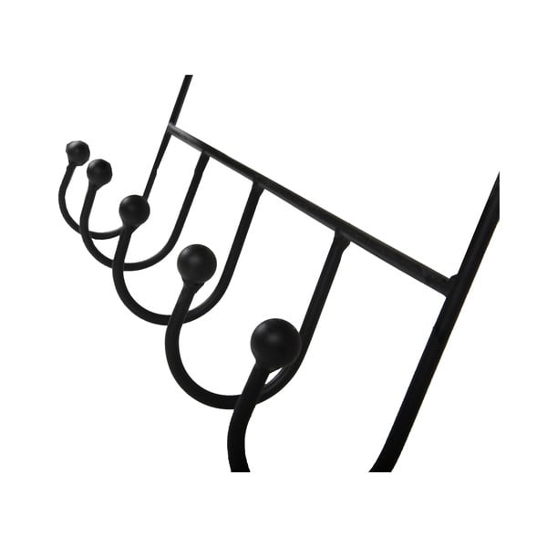 Čierny kovový nástenný vešiak s poličkou 42 cm Almeria – Garden Pleasure-image-2