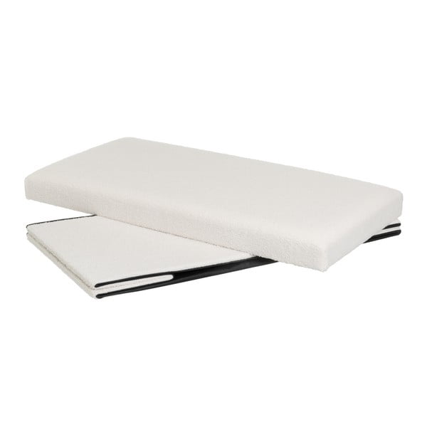 Biely taburet z textílie buklé Ecru – Casa Selección-image-2