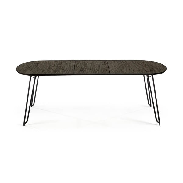 Tmavohnedý rozkladací jedálenský stôl s doskou v dekore jaseňového dreva 100x170 cm Milian – Kave Home-image-4