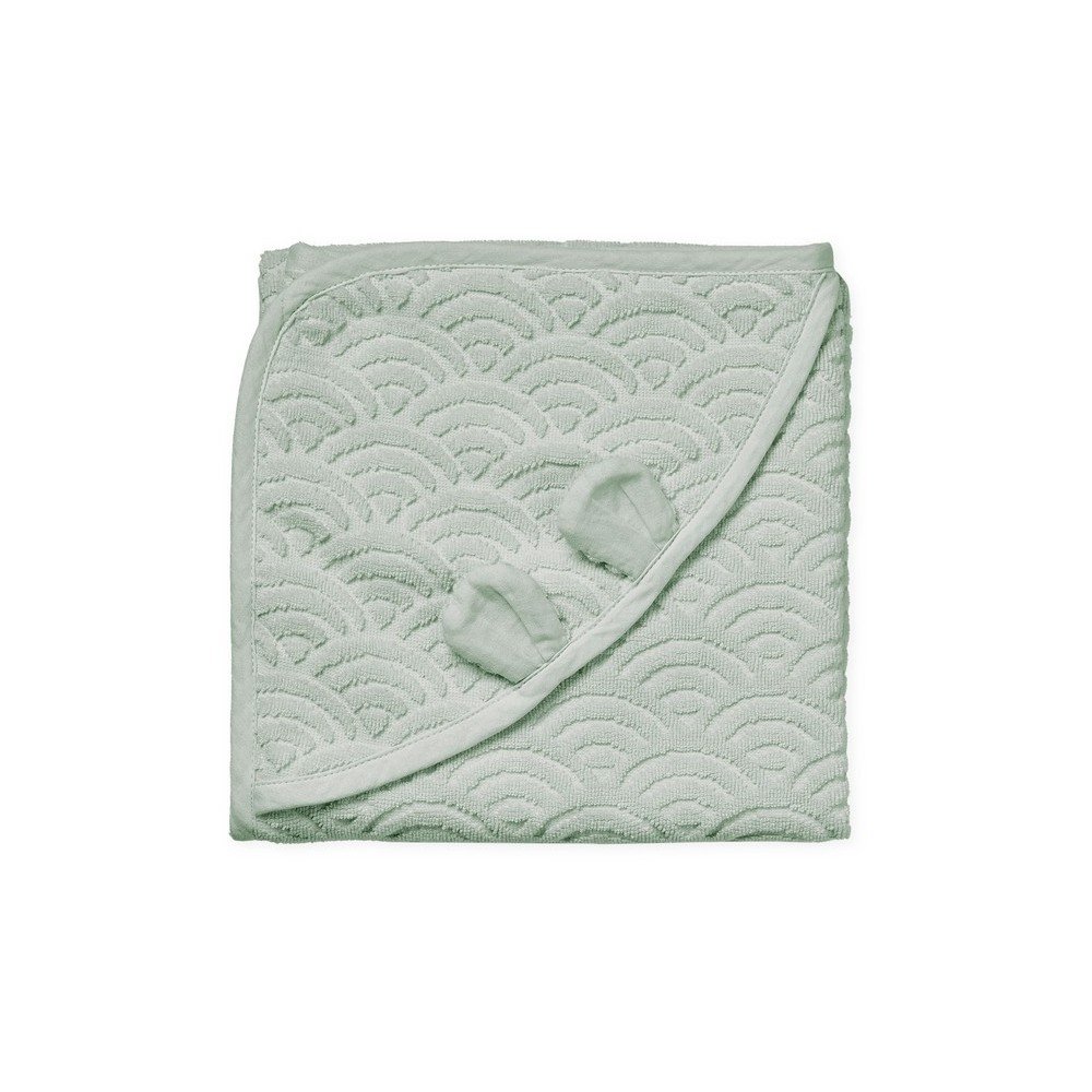 E-shop Detská osuška s kapucňou z bio bavlny v mentolovej farbe 80x80 cm Dusty Green – Cam Cam Copenhagen