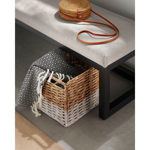 Čierna/sivobéžová lavica Loya – Kave Home-image-1