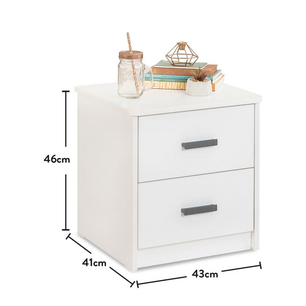 Biely nočný stolík Classic – Kalune Design-image-1