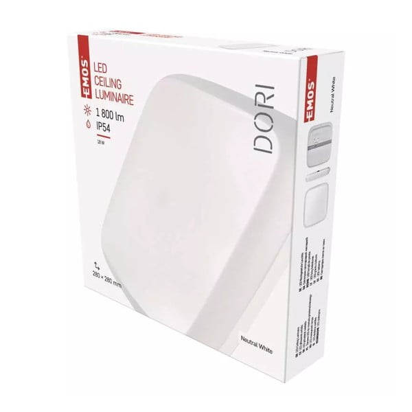 Biele LED stropné svietidlo 28x28 cm Dori - EMOS-image-1