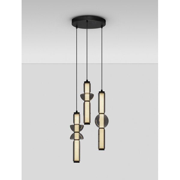 Sivé sklenené LED závesné svietidlo so stmievačom ø 38 cm Ulon – Nova Luce-image-4