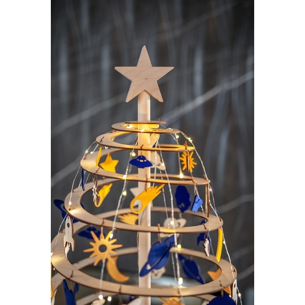 Drevená hviezda na dekoratívny vianočný stromček Spira Small-image-2