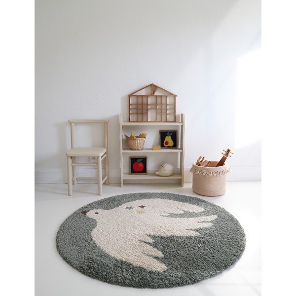 Svetlozelený detský koberec ø120 cm Bohemian Bird Aqua – Nattiot-image-3