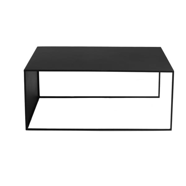 Čierny konferenčný stolík CustomForm 2Wall, dĺžka 100 cm