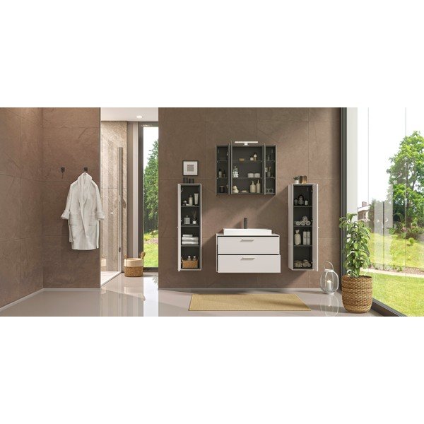 Sivobéžová kúpeľňová skrinka 31x112 cm Sovana – Germania-image-2
