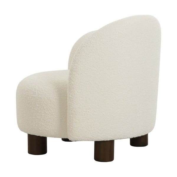 Biele kreslo z textílie buklé Honolulu – House Nordic-image-3