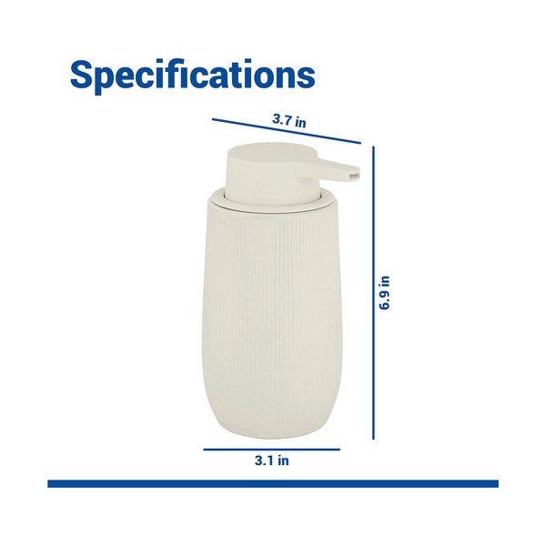 Krémovobiely plastový dávkovač mydla 400 ml Fablo – Wenko-image-4