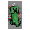 Zeleno-sivá bavlnená detská osuška 70x140 cm Minecraft "Metro Art Creeper" – Jerry Fabrics