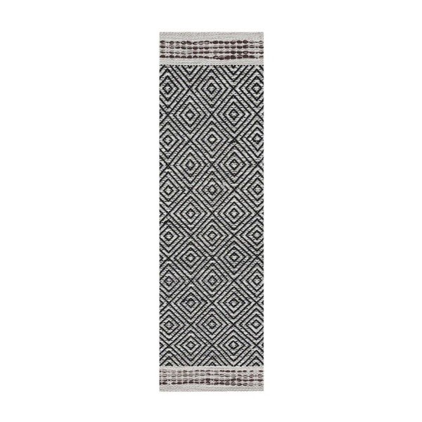 Ručne tkaný bavlnený behúň Webtappeti Rhombus, 55 x 170 cm