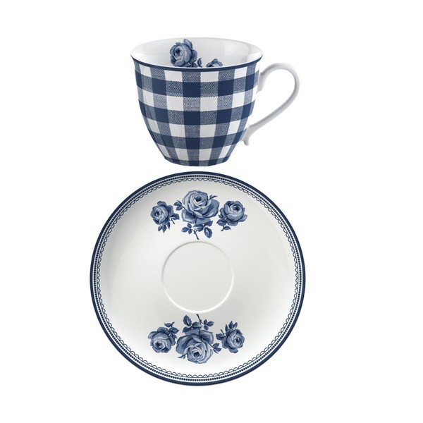 Porcelánový hrnček s tanierikom Creative Tops Vintage Indigo, 200 ml-image-1