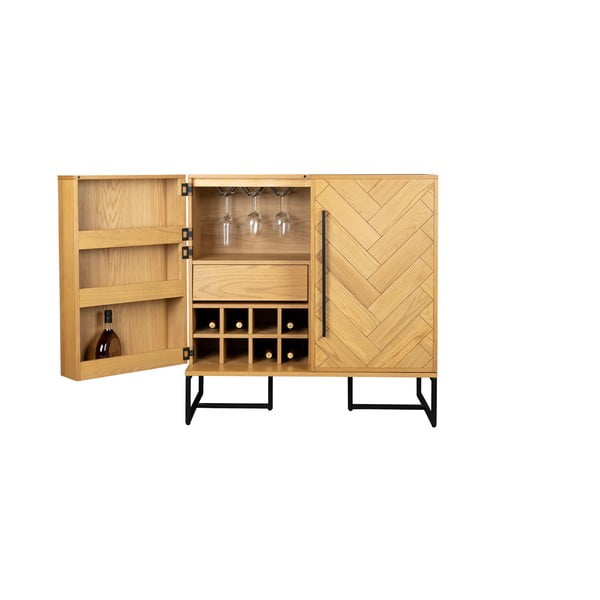 Vinotéka v dekore duba na 24 fliaš, 100x100 cm Class - Dutchbone-image-3