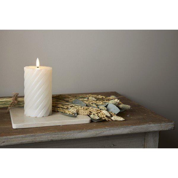 Biela vosková LED sviečka Star Trading Flamme Swirl, výška 15 cm-image-4