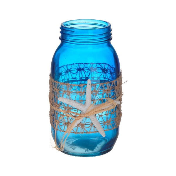 Modrá sklenená váza InArt Sea, ⌀ 10 cm