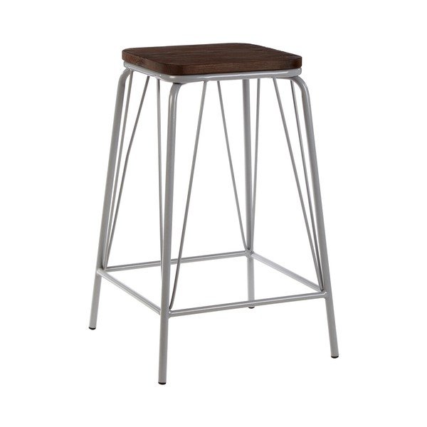 Sivá/v tmavo prírodnej farbe stolička z brestového dreva District – Premier Housewares