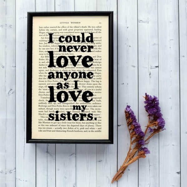 Plagát v drevenom ráme Little Women Sisters
