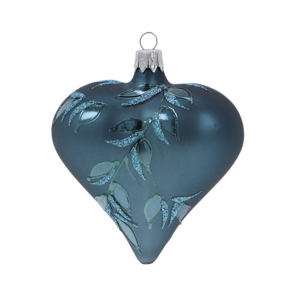 Súprava 3 modrých sklenených vianočných ozdôb Ego Dekor Heart