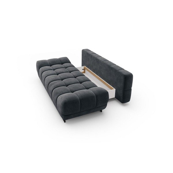 Tmavosivá trojmiestna rozkladacia pohovka so zamatovým poťahom Windsor & Co Sofas Cirrus-image-4