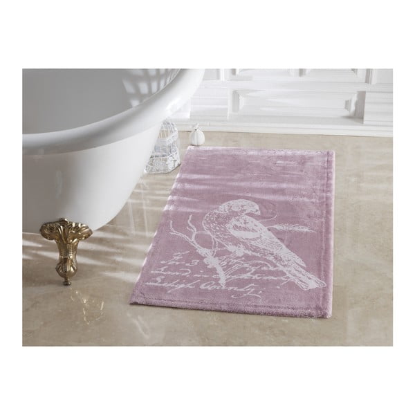 Fialová kúpeľňová predložka zo 100% bavlny Cuckoo, 70 × 120 cm