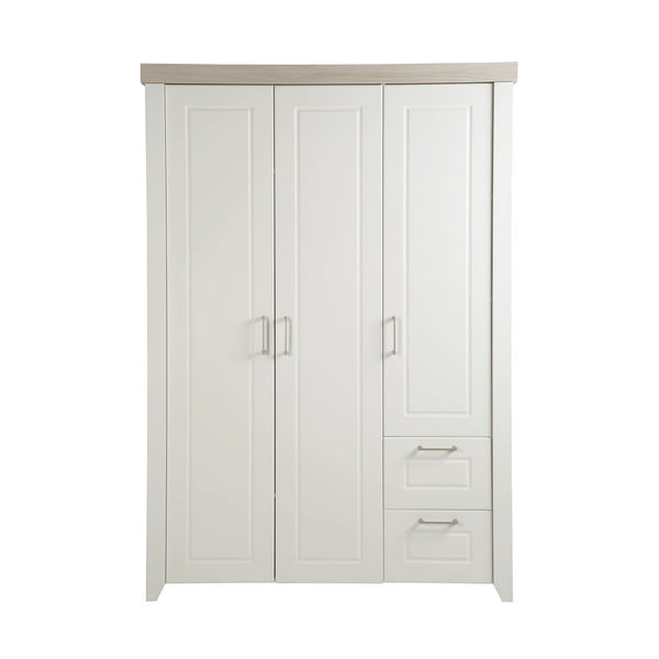 Biela detská šatníková skriňa 139x199 cm Felicia – Roba-image-2