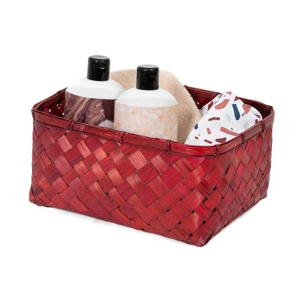Červený bambusový úložný kôš Compactor Hanoi, 30 x 23 cm-image-1