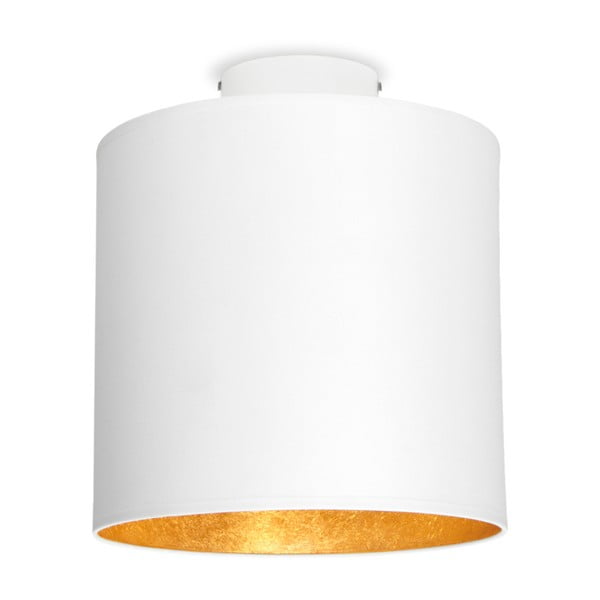 Biele stropné svietidlo s detailom v zlatej farbe Sotto Luce MIKA Elementary S PLUS CP