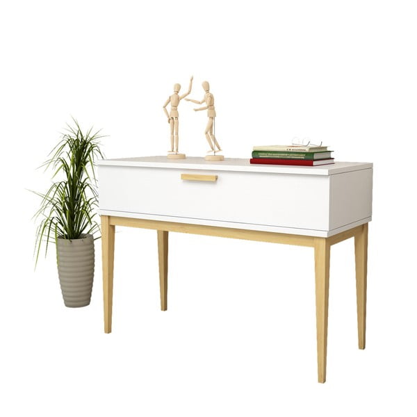 Biely konzolový stolík s úložným priestorom Magenta Home Dresuar