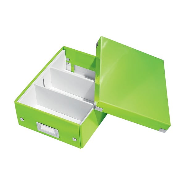 Zelený kartónový úložný box s vekom Click&amp;Store - Leitz
