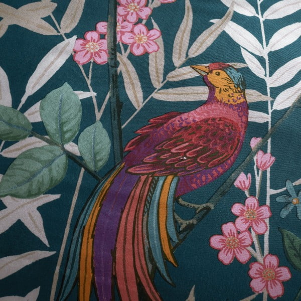 Zelené obliečky na dvojlôžko 200x200 cm Tropical Floral Birds - Catherine Lansfield-image-3