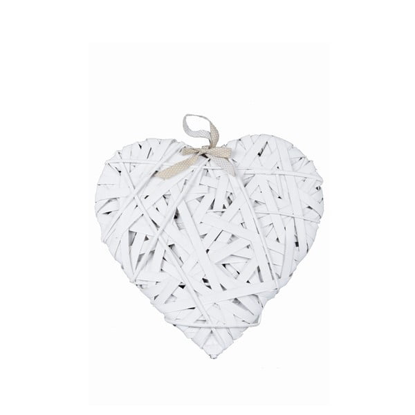 Biela závesná dekorácia v tvare srdca Ego Dekor, délka 41 cm