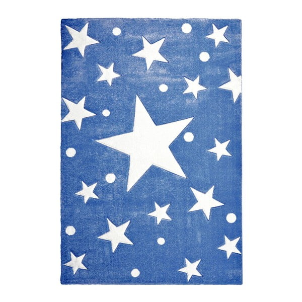 Tmavomodrý detský koberec Happy Rugs Stars, 120 × 180 cm