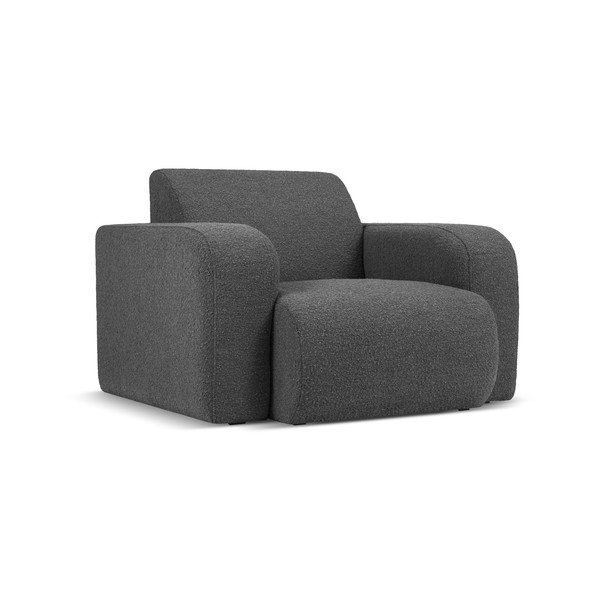Tmavosivé kreslo z textílie bouclé Molino – Micadoni Home
