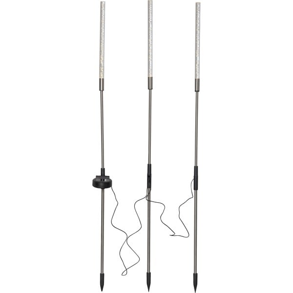 Súprava 3 vonkajších solárnych LED svetelných dekorácií Star Trading Bubbly, výška 83 cm