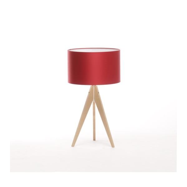 Červená stolová lampa Artist, breza, Ø 33 cm