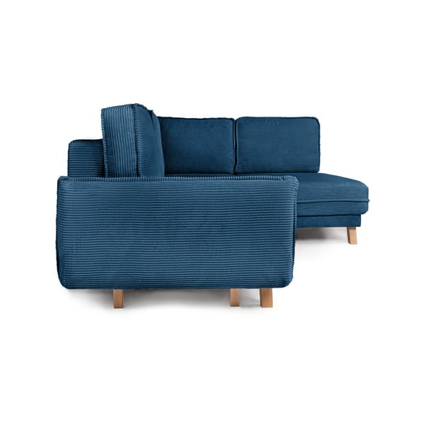 Modrá menčestrová rozkladacia rohová pohovka (pravý roh) Tori – Bonami Selection-image-3