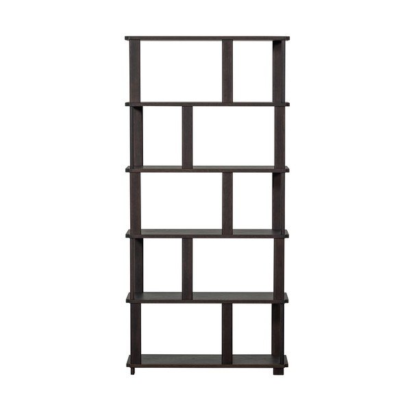 Tmavohnedá knižnica z dubového dreva 90x186x30 cm Riss – WOOOD-image-4