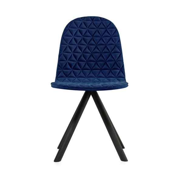 Tmavomodrá stolička s čiernymi nohami IKER Mannequin Triangle