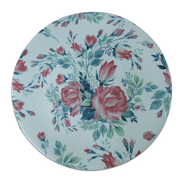 Modrý keramický tanier Roses, ⌀ 26 cm